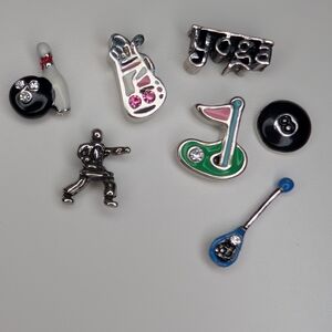 Assorted Sports and Yoga Themed Origami Owl Charms